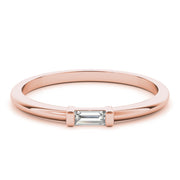 East-West Baguette Half Eternity Ring in Gold & Platinum