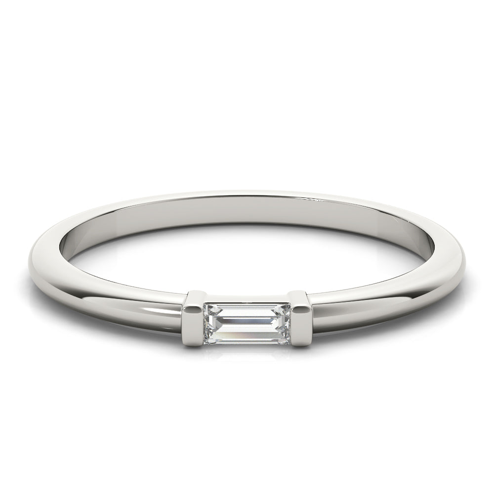 East-West Baguette Half Eternity Ring in Gold & Platinum