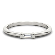 East-West Baguette Half Eternity Ring in Gold & Platinum