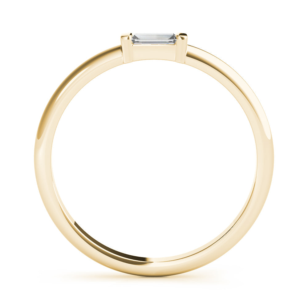 East-West Baguette Half Eternity Ring in Gold & Platinum