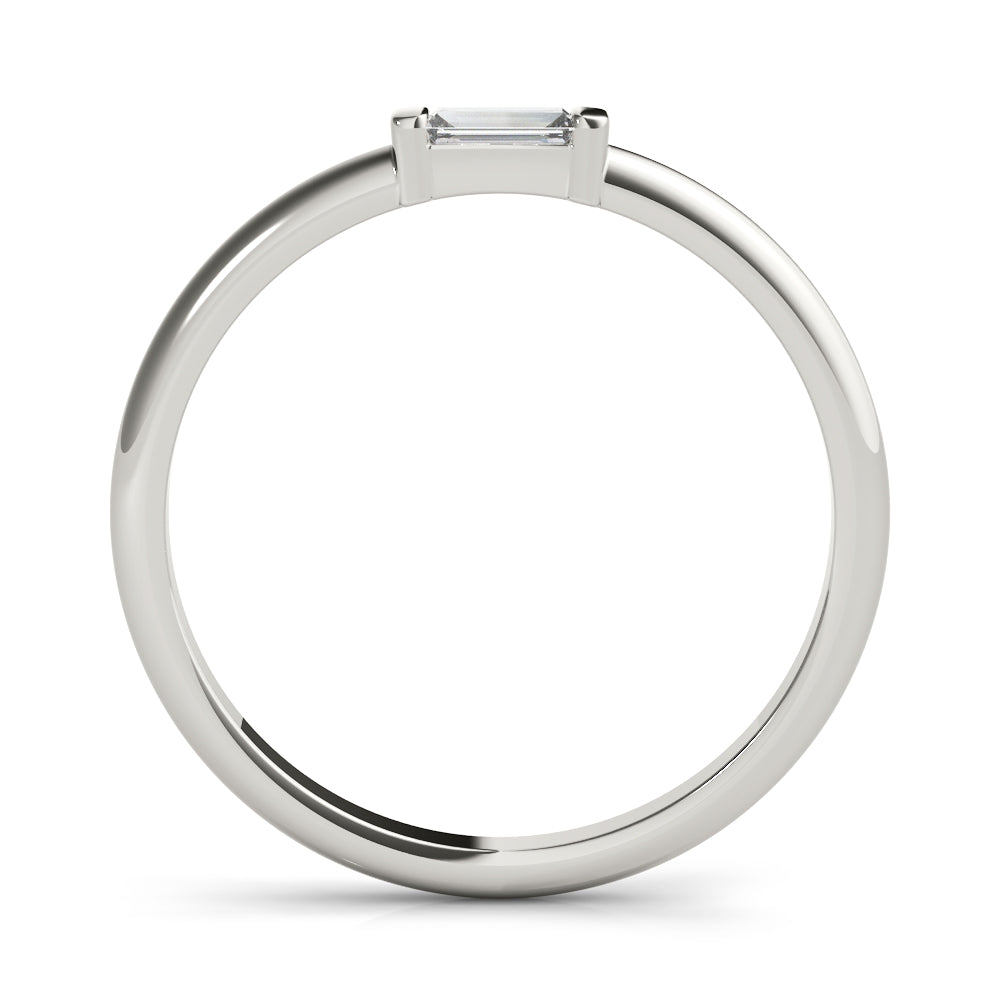 East-West Baguette Half Eternity Ring in Gold & Platinum