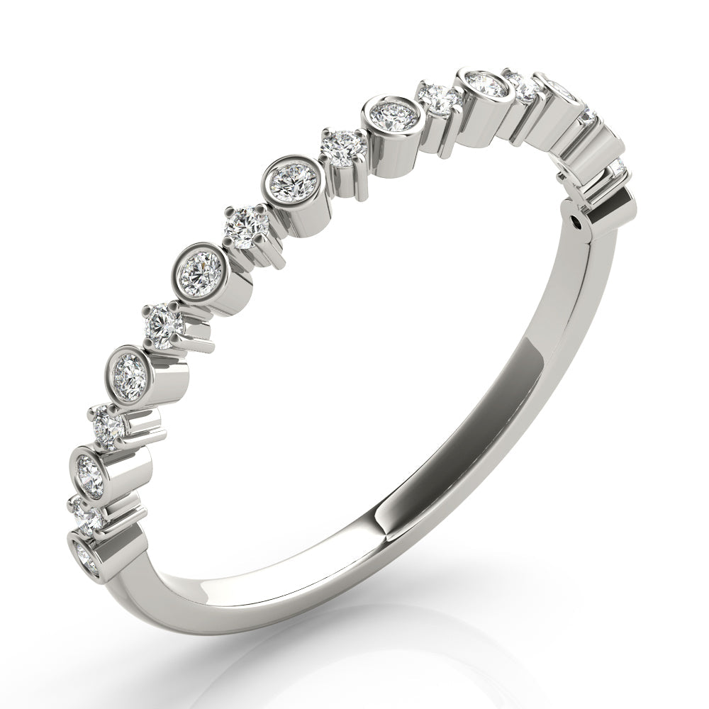 Stackable Bands Half Eternity Ring in Gold & Platinum