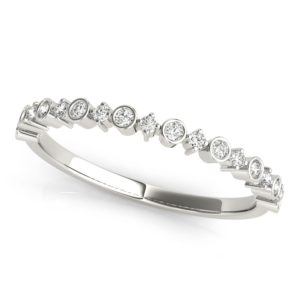 Stackable Bands Half Eternity Ring in Gold & Platinum