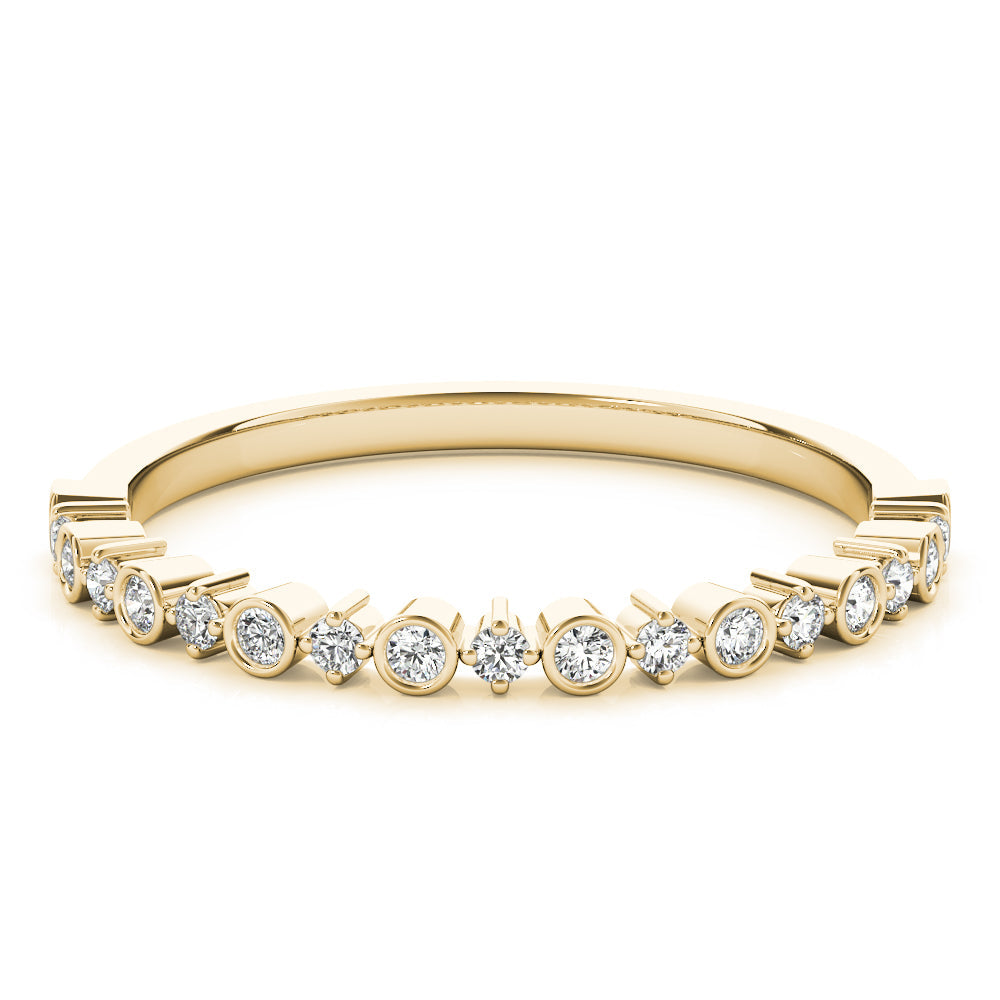Stackable Bands Half Eternity Ring in Gold & Platinum