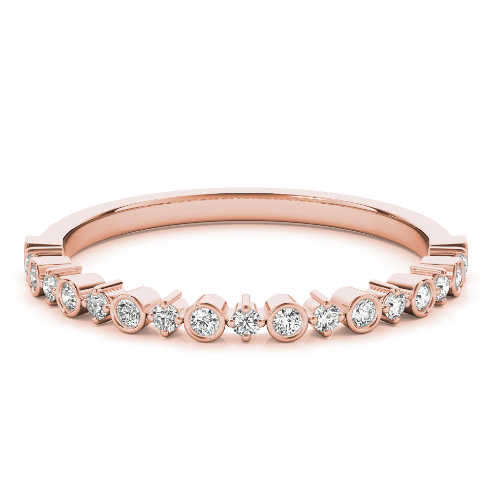 Stackable Bands Half Eternity Ring in Gold & Platinum