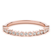 Stackable Bands Half Eternity Ring in Gold & Platinum