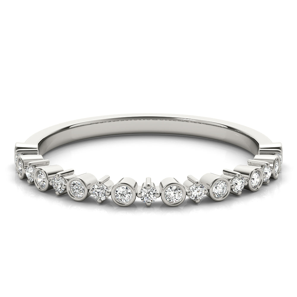 Stackable Bands Half Eternity Ring in Gold & Platinum