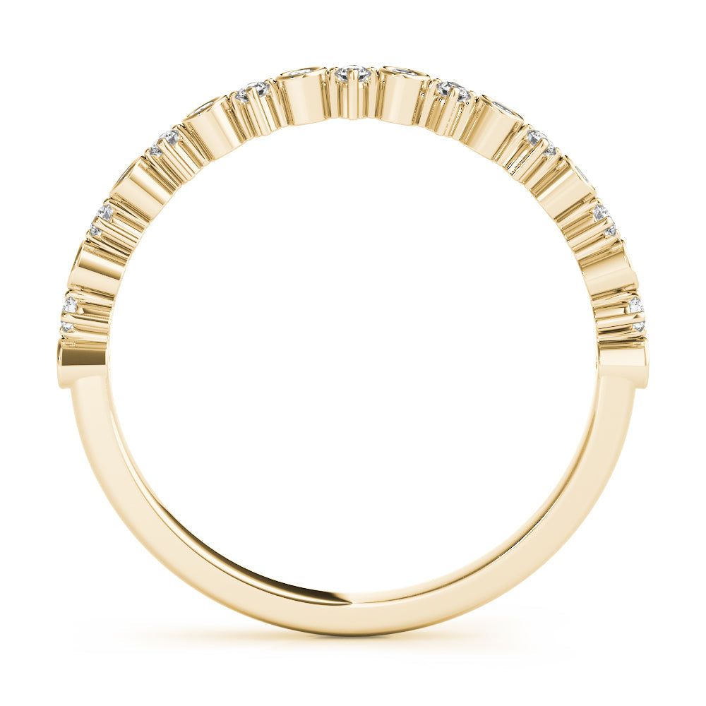 Stackable Bands Half Eternity Ring in Gold & Platinum