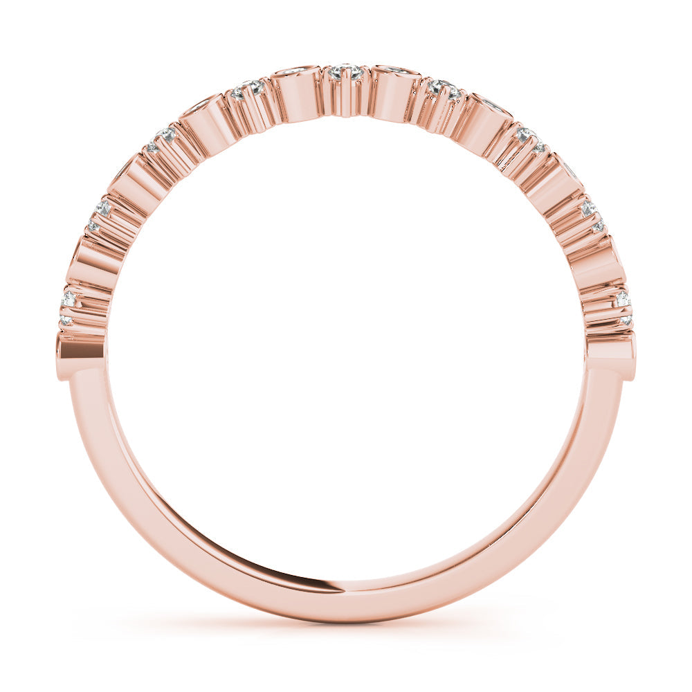 Stackable Bands Half Eternity Ring in Gold & Platinum