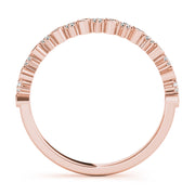 Stackable Bands Half Eternity Ring in Gold & Platinum