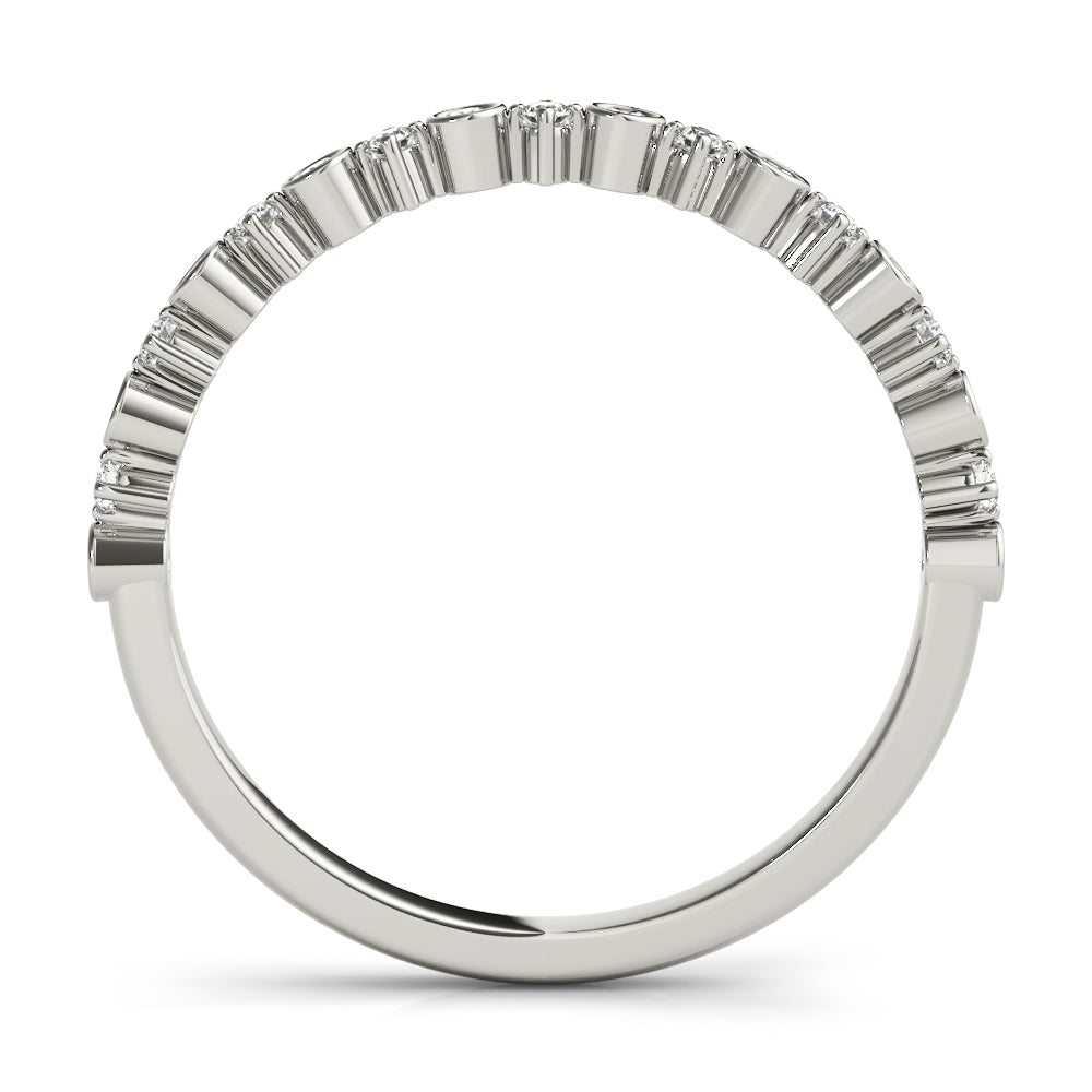 Stackable Bands Half Eternity Ring in Gold & Platinum