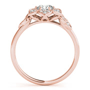 Luxe Flower Fashion Ring Round Diamond Engagement Ring in 10K/14K gold and platinum with certified lab-grown or natural diamonds