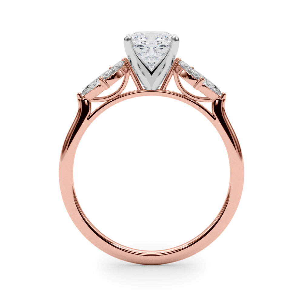 Bespoke Sides Marquise Diamond Engagement Ring in 10K/14K gold and platinum with certified lab-grown or natural diamonds