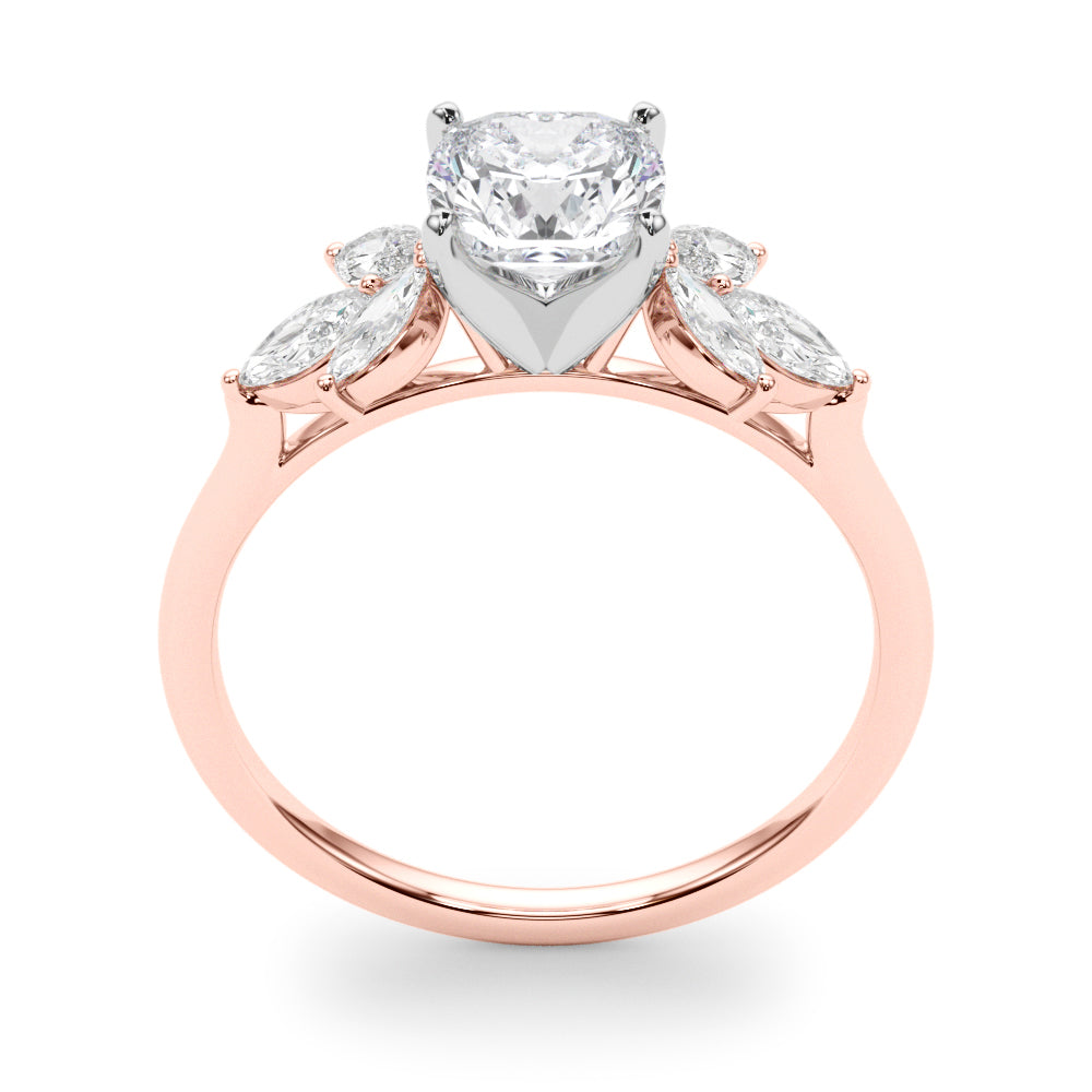 Bespoke Sides Marquise Diamond Engagement Ring in 10K/14K gold and platinum with certified lab-grown or natural diamonds