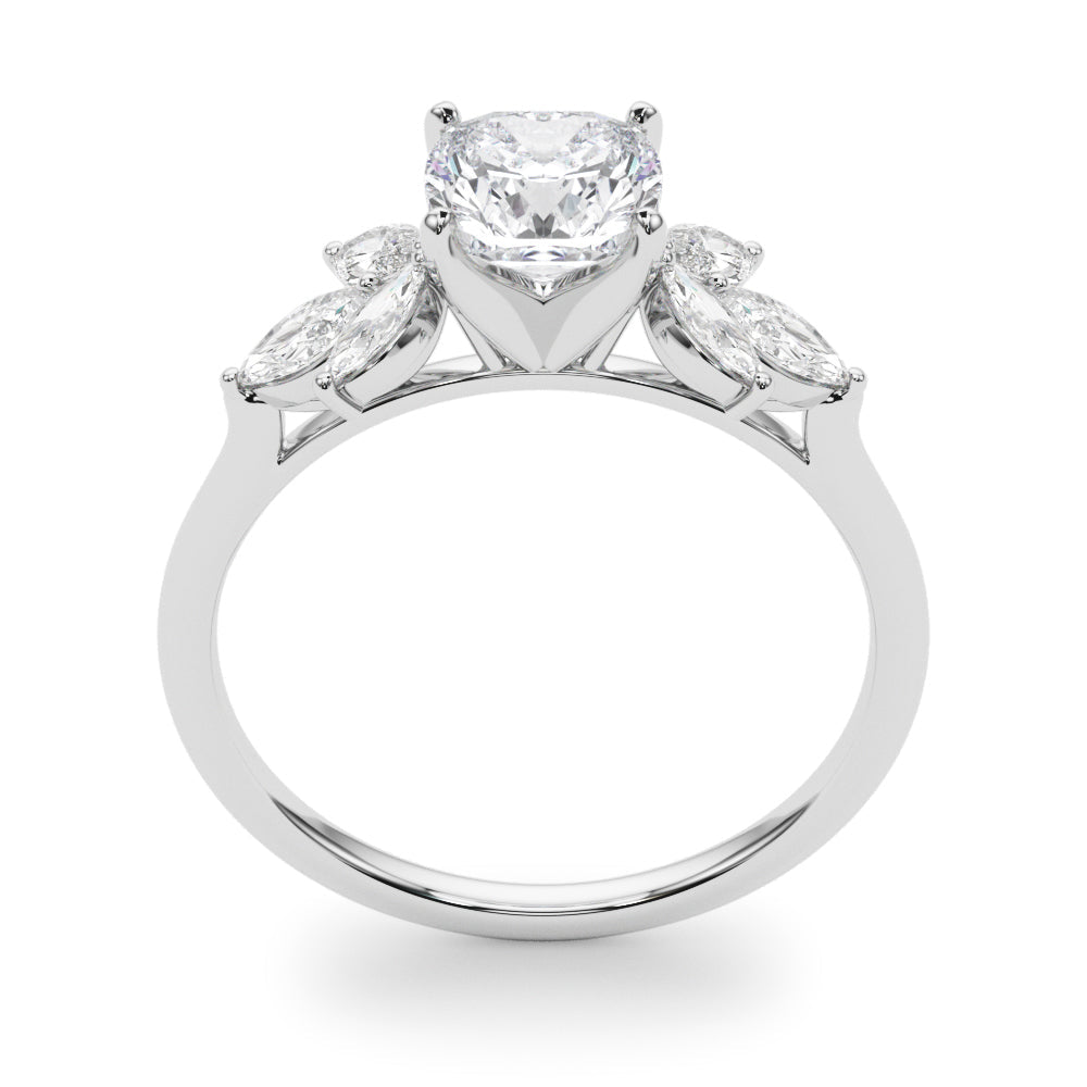 Bespoke Sides Marquise Diamond Engagement Ring in 10K/14K gold and platinum with certified lab-grown or natural diamonds