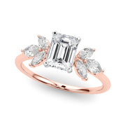 Bespoke Sides Marquise Diamond Engagement Ring in 10K/14K gold and platinum with certified lab-grown or natural diamonds