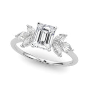 Bespoke Sides Marquise Diamond Engagement Ring in 10K/14K gold and platinum with certified lab-grown or natural diamonds