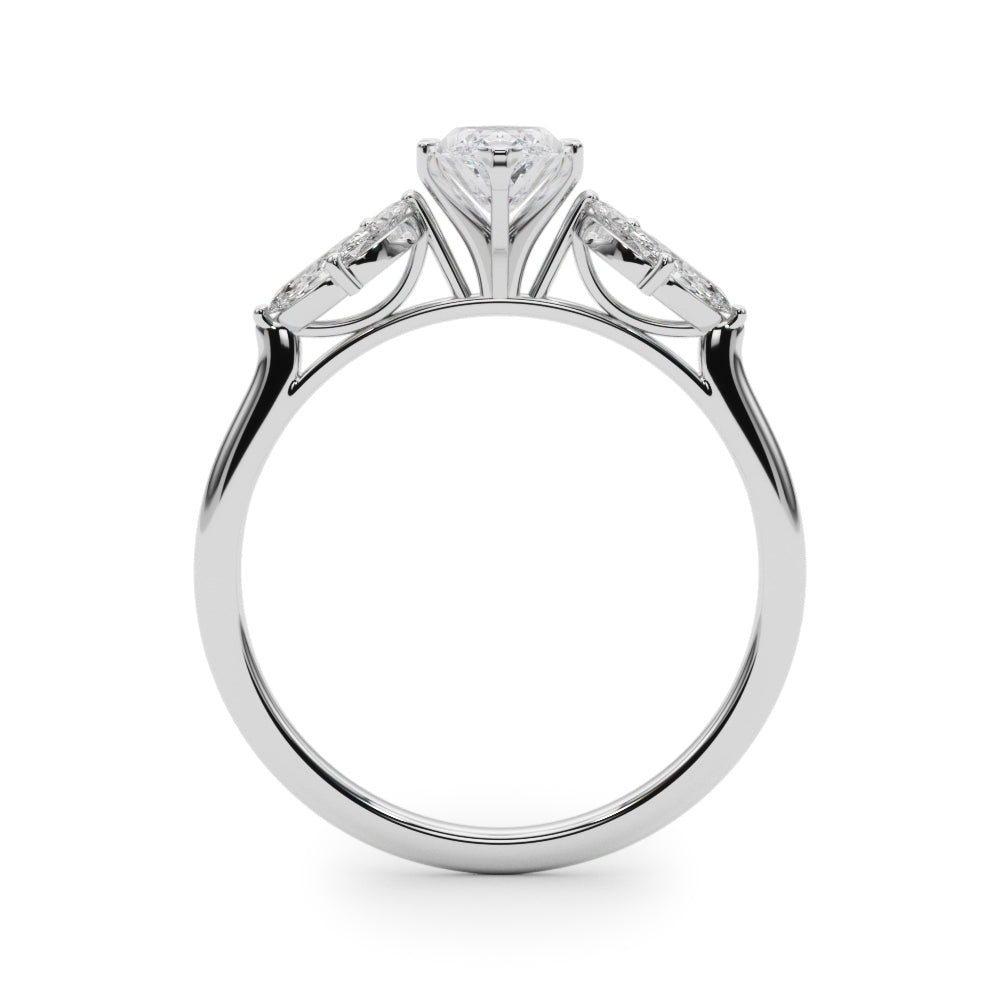 Bespoke Sides Marquise Diamond Engagement Ring in 10K/14K gold and platinum with certified lab-grown or natural diamonds