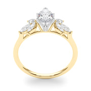 Bespoke Sides Marquise Diamond Engagement Ring in 10K/14K gold and platinum with certified lab-grown or natural diamonds