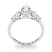 Bespoke Sides Marquise Diamond Engagement Ring in 10K/14K gold and platinum with certified lab-grown or natural diamonds