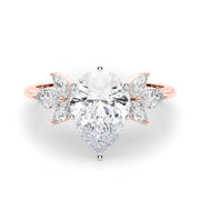 Bespoke Sides Marquise Diamond Engagement Ring in 10K/14K gold and platinum with certified lab-grown or natural diamonds