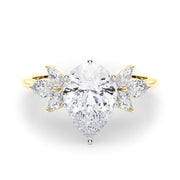 Bespoke Sides Marquise Diamond Engagement Ring in 10K/14K gold and platinum with certified lab-grown or natural diamonds