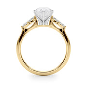 Bespoke Sides Marquise Diamond Engagement Ring in 10K/14K gold and platinum with certified lab-grown or natural diamonds