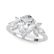 Bespoke Sides Marquise Diamond Engagement Ring in 10K/14K gold and platinum with certified lab-grown or natural diamonds