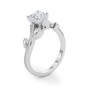 Refined Fashion Ring Round Diamond Engagement Ring in 10K/14K gold and platinum with certified lab-grown or natural diamonds