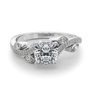 Refined Fashion Ring Round Diamond Engagement Ring in 10K/14K gold and platinum with certified lab-grown or natural diamonds