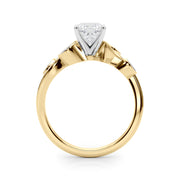 Refined Fashion Ring Round Diamond Engagement Ring in 10K/14K gold and platinum with certified lab-grown or natural diamonds