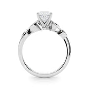 Refined Fashion Ring Round Diamond Engagement Ring in 10K/14K gold and platinum with certified lab-grown or natural diamonds