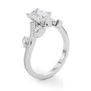 Refined Fashion Ring Round Diamond Engagement Ring in 10K/14K gold and platinum with certified lab-grown or natural diamonds
