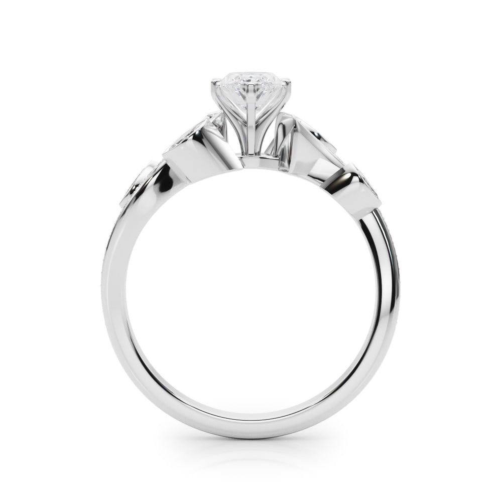Refined Fashion Ring Round Diamond Engagement Ring in 10K/14K gold and platinum with certified lab-grown or natural diamonds