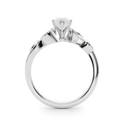 Refined Fashion Ring Round Diamond Engagement Ring in 10K/14K gold and platinum with certified lab-grown or natural diamonds