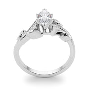 Refined Fashion Ring Round Diamond Engagement Ring in 10K/14K gold and platinum with certified lab-grown or natural diamonds