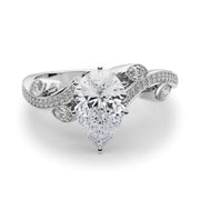 Refined Fashion Ring Round Diamond Engagement Ring in 10K/14K gold and platinum with certified lab-grown or natural diamonds