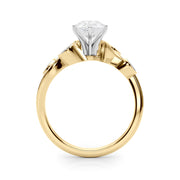 Refined Fashion Ring Round Diamond Engagement Ring in 10K/14K gold and platinum with certified lab-grown or natural diamonds