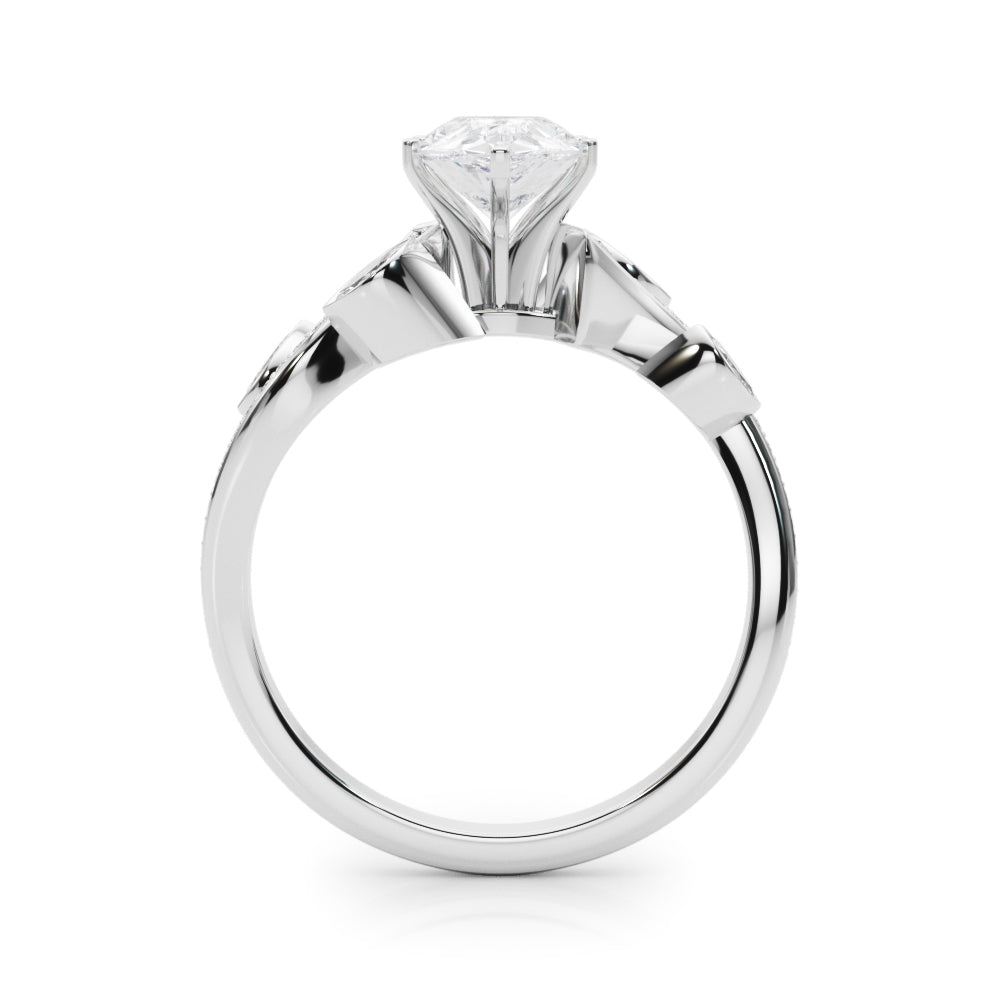 Refined Fashion Ring Round Diamond Engagement Ring in 10K/14K gold and platinum with certified lab-grown or natural diamonds