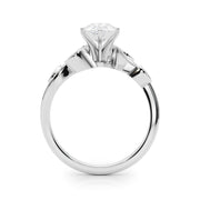 Refined Fashion Ring Round Diamond Engagement Ring in 10K/14K gold and platinum with certified lab-grown or natural diamonds