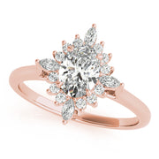 Exquisite Fashion Ring Oval Diamond Engagement Ring in 10K/14K gold and platinum with certified lab-grown or natural diamonds