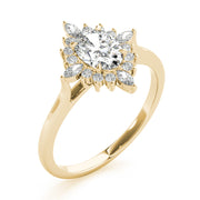Exquisite Fashion Ring Oval Diamond Engagement Ring in 10K/14K gold and platinum with certified lab-grown or natural diamonds