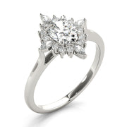 Exquisite Fashion Ring Oval Diamond Engagement Ring in 10K/14K gold and platinum with certified lab-grown or natural diamonds
