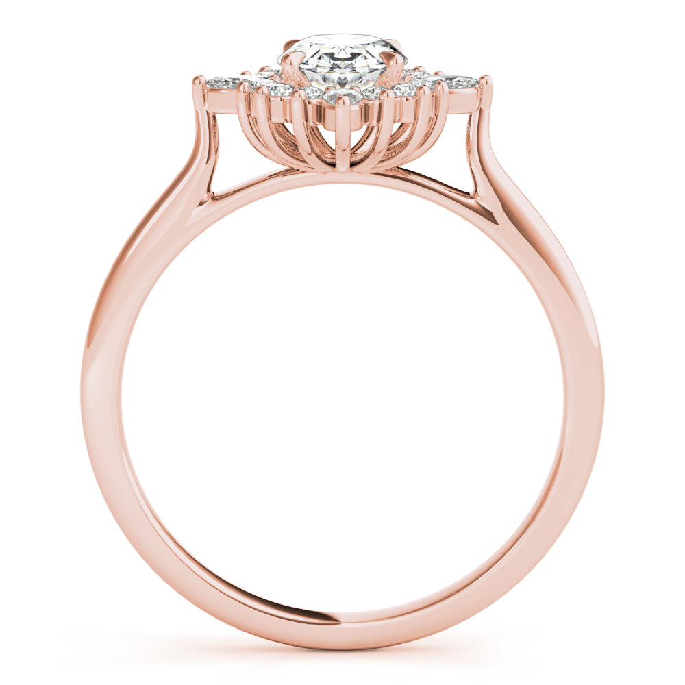 Exquisite Fashion Ring Oval Diamond Engagement Ring in 10K/14K gold and platinum with certified lab-grown or natural diamonds