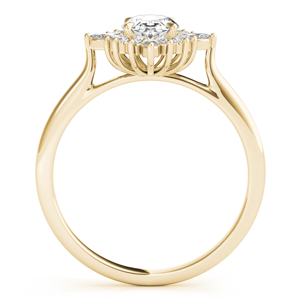 Exquisite Fashion Ring Oval Diamond Engagement Ring in 10K/14K gold and platinum with certified lab-grown or natural diamonds