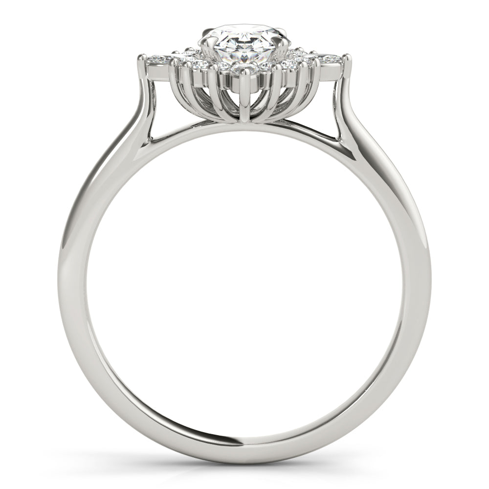 Exquisite Fashion Ring Oval Diamond Engagement Ring in 10K/14K gold and platinum with certified lab-grown or natural diamonds