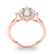 Exquisite Fashion Ring Oval Diamond Engagement Ring in 10K/14K gold and platinum with certified lab-grown or natural diamonds