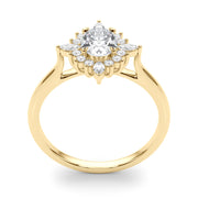 Exquisite Fashion Ring Oval Diamond Engagement Ring in 10K/14K gold and platinum with certified lab-grown or natural diamonds