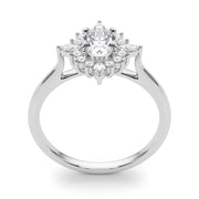 Exquisite Fashion Ring Oval Diamond Engagement Ring in 10K/14K gold and platinum with certified lab-grown or natural diamonds