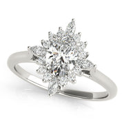 Exquisite Fashion Ring Oval Diamond Engagement Ring in 10K/14K gold and platinum with certified lab-grown or natural diamonds